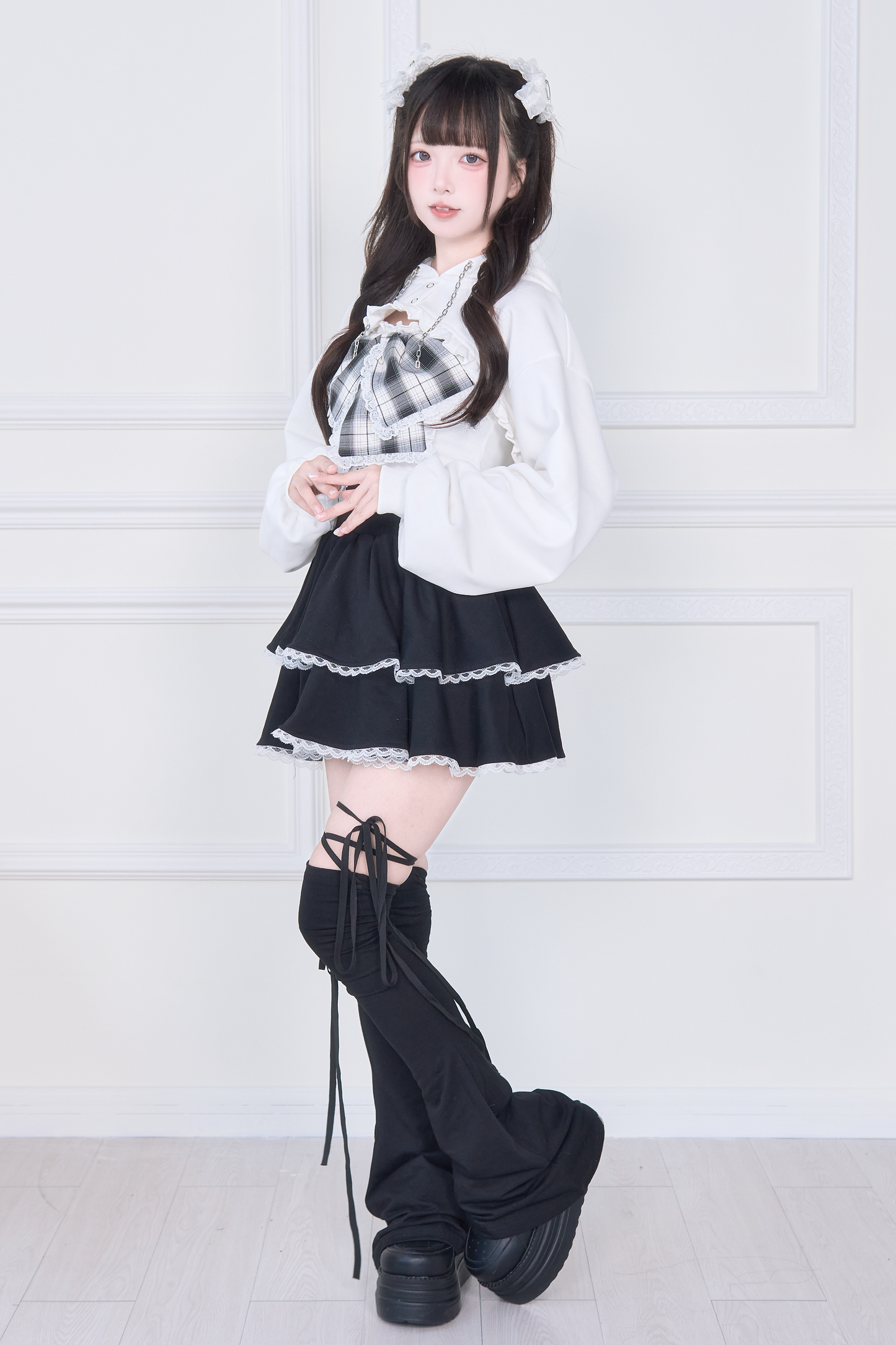 11.7日20時 チェックリボンキャミ×ショートフーディセット