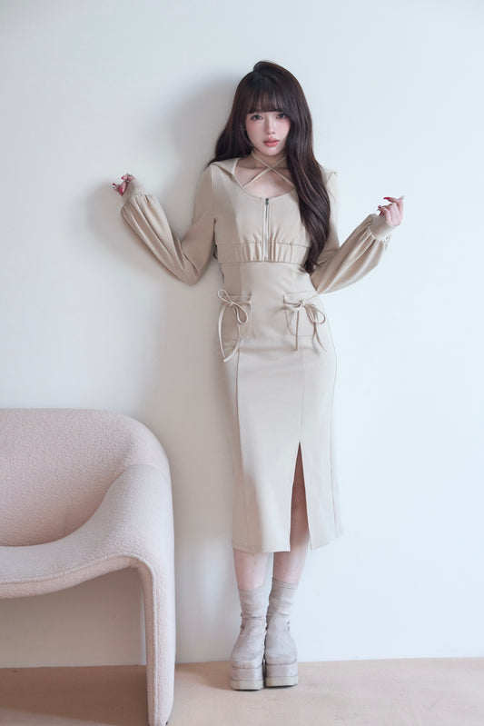 Hoodie x Long Cami Dress Set