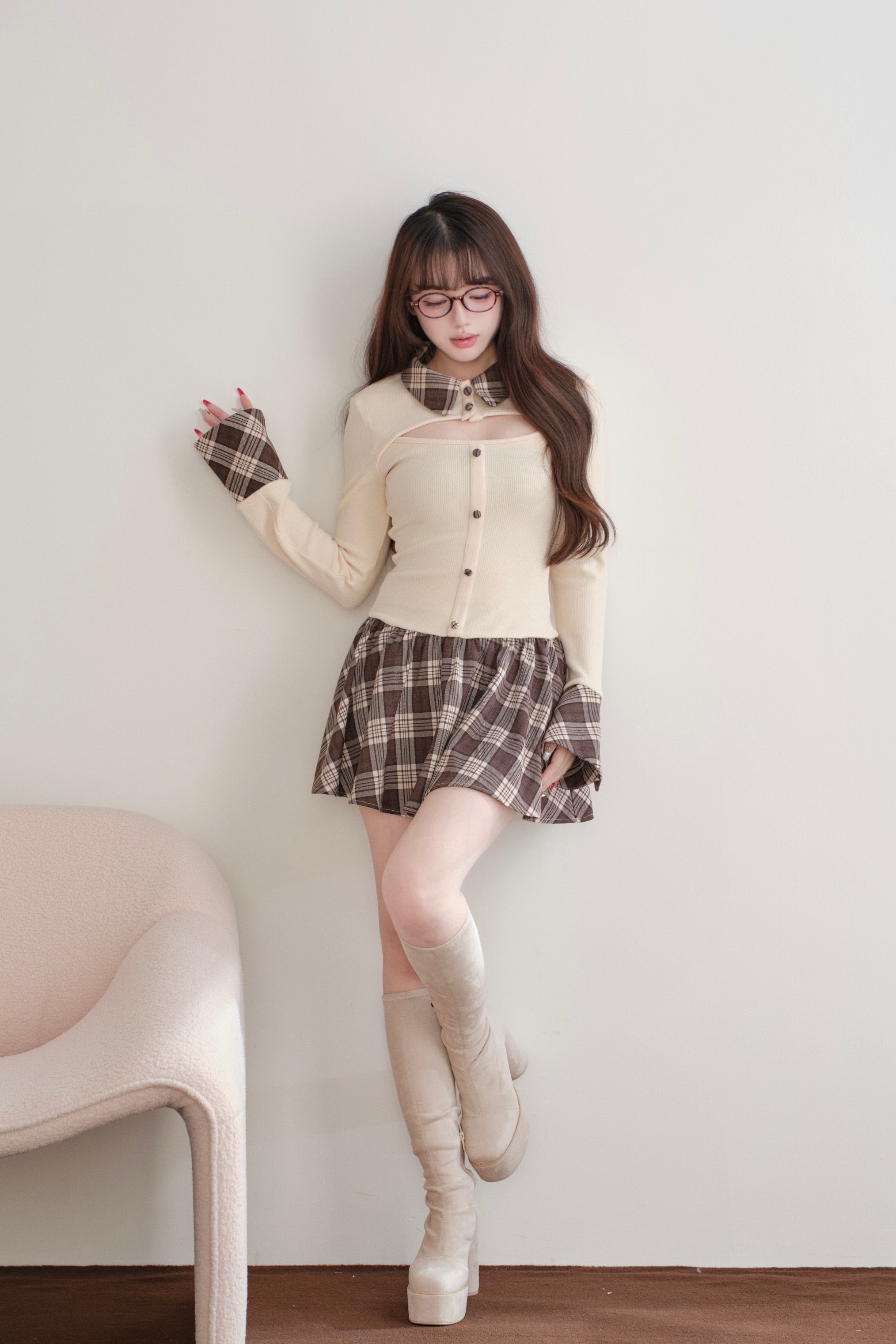 NoGenki Bunnylis ベージュ 長袖ミニワンピース one-piece – NoGenki