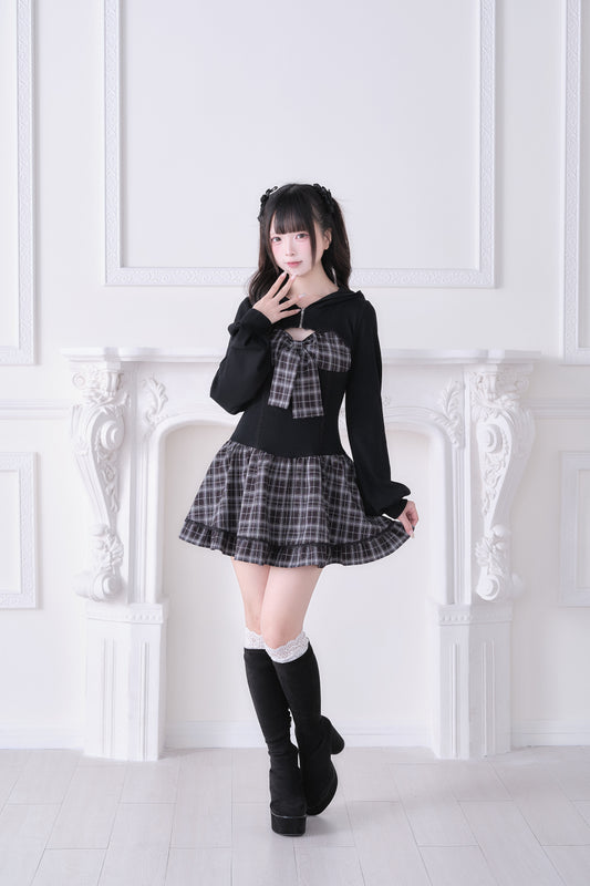 ビッグリボン フーディードッキングワンピース